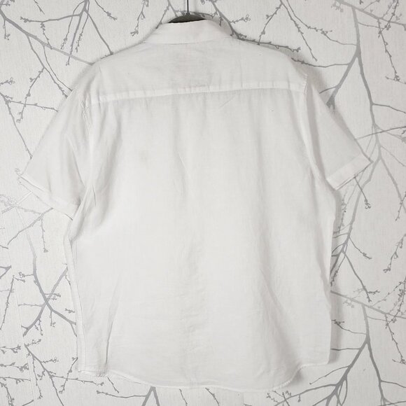 Tenth Ocean White Washable Linen Cotton Blend Shirt - Picture 3 of 6
